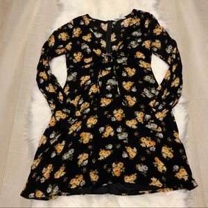 Floral along Sleeve Dress